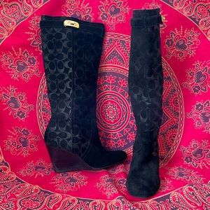 Coach Signature Tall Wedge Boot